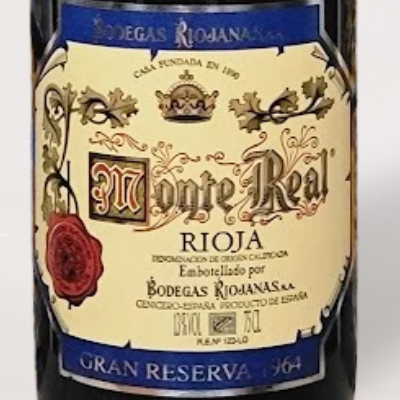 Wine Label - 1964 Bodegas Riojanas, "Monte Real" Rioja Gran Reserva