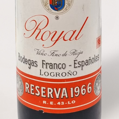 Wine Label - 1966 Franco-Españolas, Rioja Royal Reserve