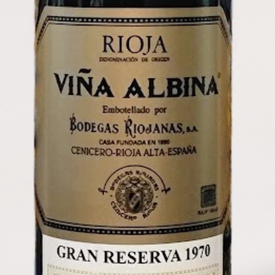 Wine Label - 1970 Bodegas Riojanas, "Viña Albina" Rioja Gran Reserva