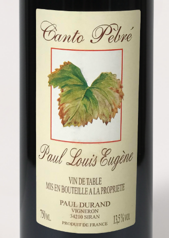 2006 Paul Louis Eugène, "Canto Pèbré" Vin de France
