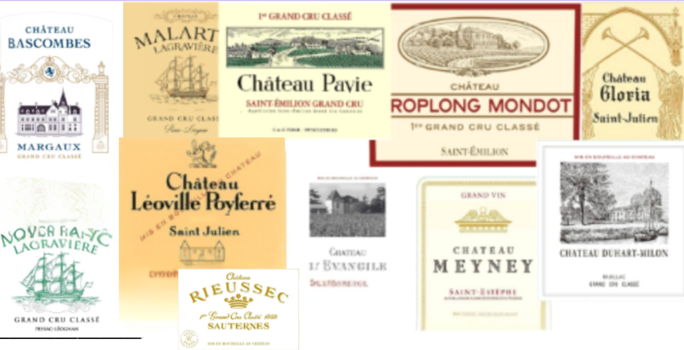 a collage of wine lables