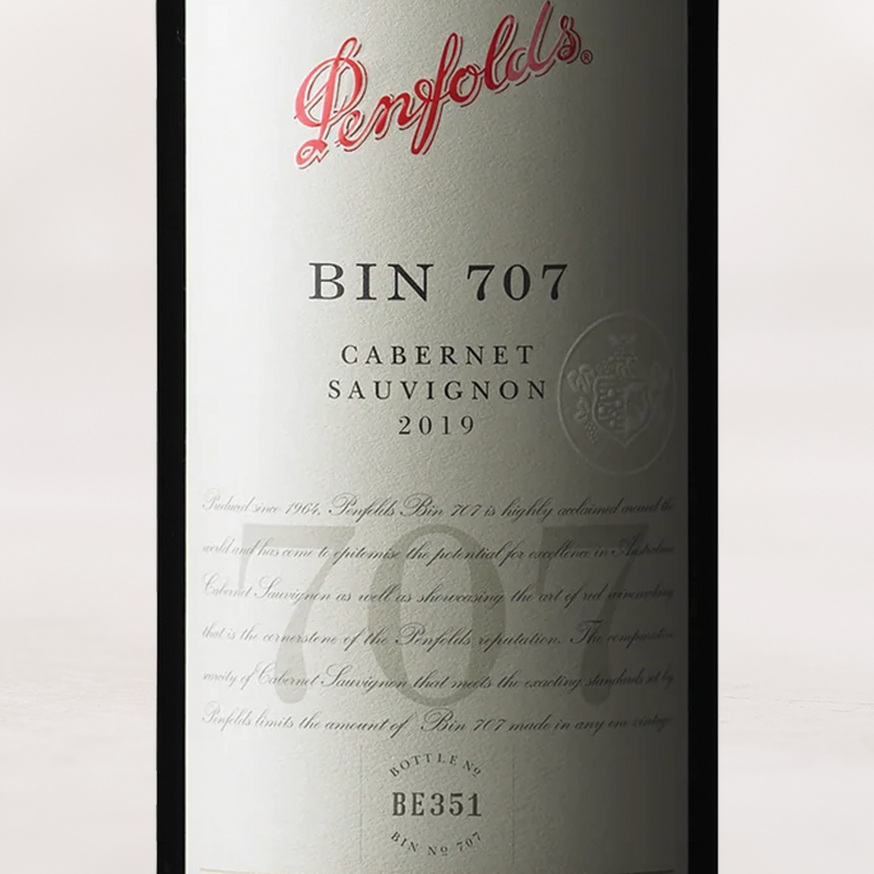Wine Label - 2019 Penfolds Bin 707 Cabernet Sauvignon