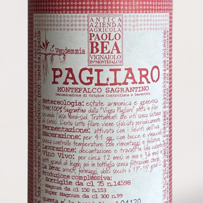 Paolo Bea, “Pagliaro” Montefalco Sagrantino Secco - Wine Label