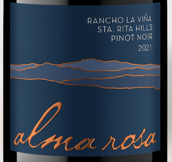 Wine Label - 2021 Alma Rosa, Pinot Noir "Rancho La Viña Vineyard" Sta. Rita Hills