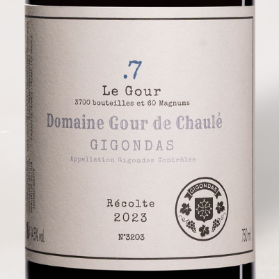 2023 Domaine Gour de Chaule, Gigondas “.7 Le Gour” - Wine Label