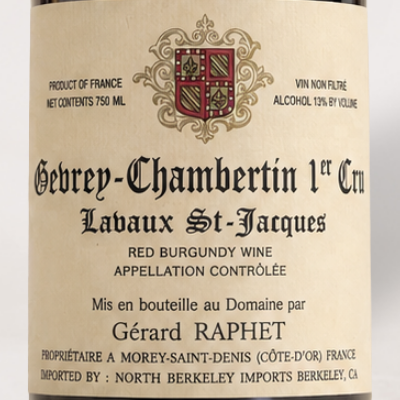 2024 Gérard Raphet, Gevrey-Chambertin 1er Cru "Lavaux St. Jacques" - Wine Label