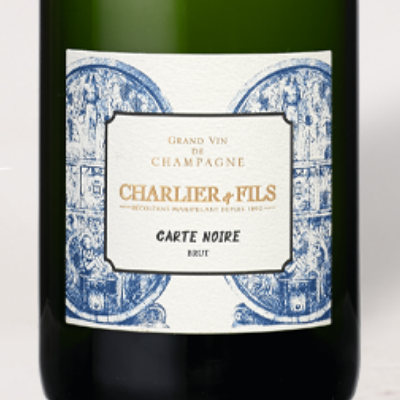 Wine Label - MV Champagne Charlier et Fils, Carte Noire, Montagny Sous Chatillon